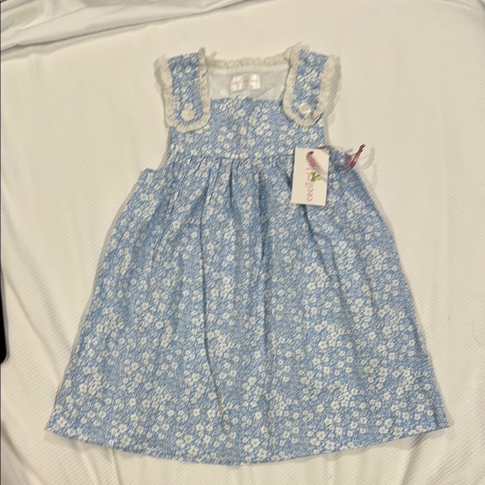 NWT Cecil and Lou Blue Sundress with White Florals